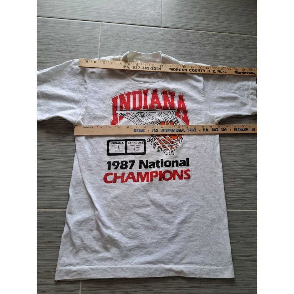 Vtg Indiana Hoosiers 1987 Ncaa Basketball National Champions Unisex S T Shirt - Picture 5 of 8